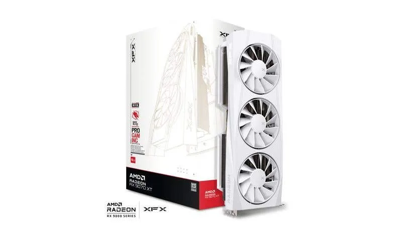 XFX Quicksilver AMD Radeon RX 9070 XT  White 16GB GDDR6 Gaming Graphics Card - RX-97TQICKW9